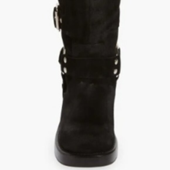 JEFFREY CAMPBELL Trouble Buckle Boot In Black Suede Silver Size 8.5 - Picture 6 of 14
